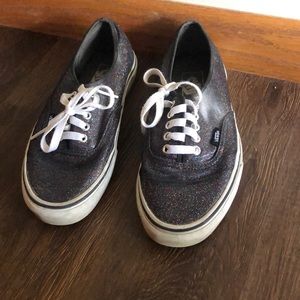 Black with glitter vans. Lightly worn